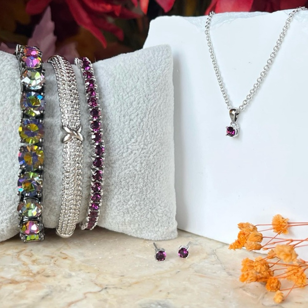 Park Lane Micro Amethyst Earrings & Necklace Set! BNIB!! HTF!!! - Picture 4 of 9